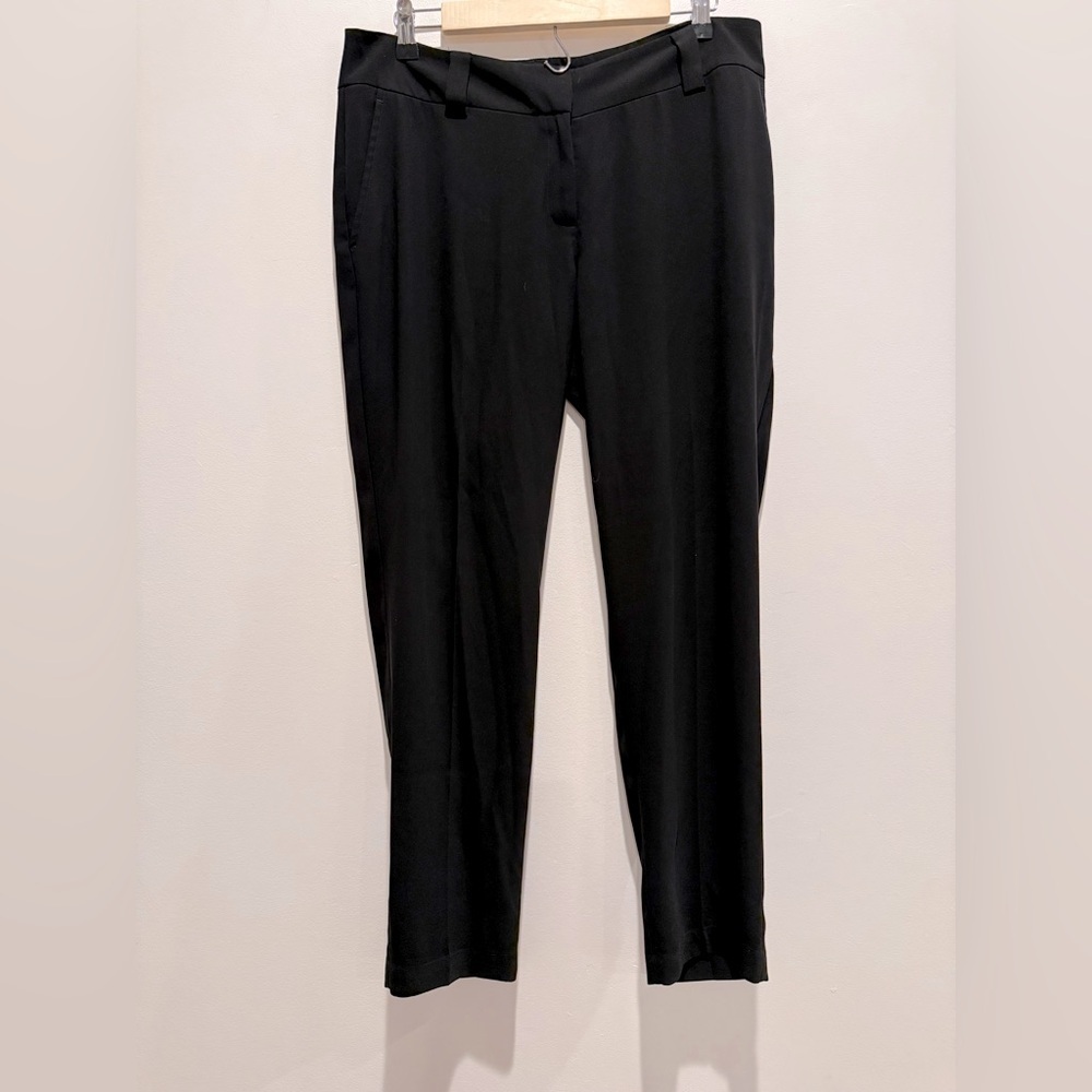 Eileen Fisher Classic Black Straight Leg Trousers Size M Euc